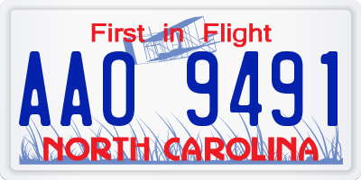 NC license plate AAO9491