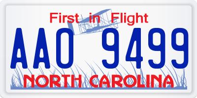 NC license plate AAO9499