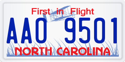 NC license plate AAO9501
