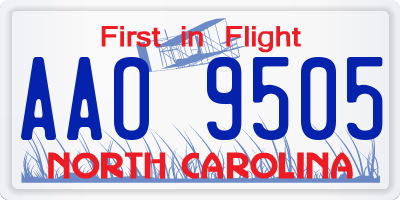 NC license plate AAO9505