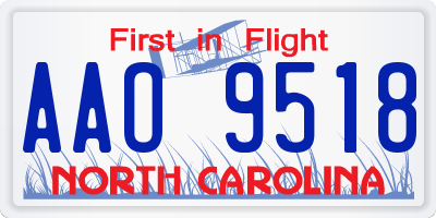 NC license plate AAO9518