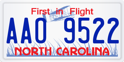 NC license plate AAO9522