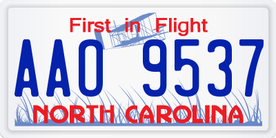 NC license plate AAO9537