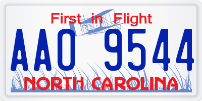 NC license plate AAO9544