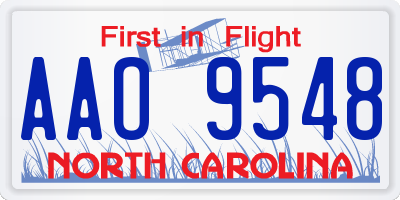NC license plate AAO9548