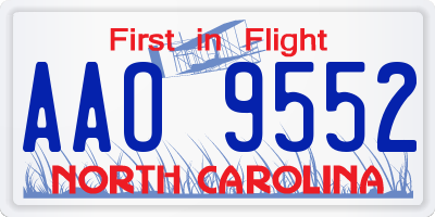 NC license plate AAO9552