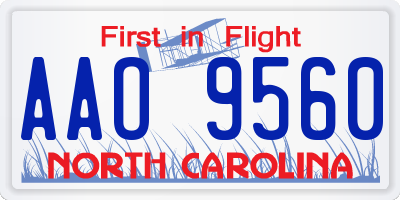 NC license plate AAO9560