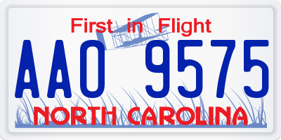 NC license plate AAO9575