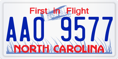 NC license plate AAO9577