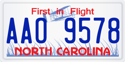 NC license plate AAO9578