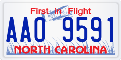 NC license plate AAO9591