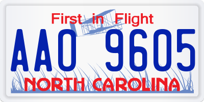 NC license plate AAO9605