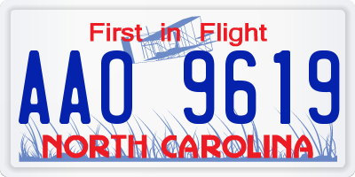 NC license plate AAO9619