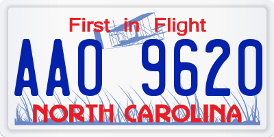 NC license plate AAO9620