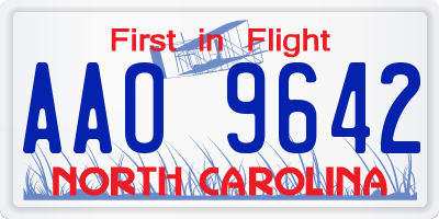 NC license plate AAO9642