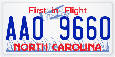 NC license plate AAO9660