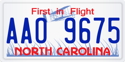 NC license plate AAO9675
