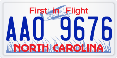 NC license plate AAO9676