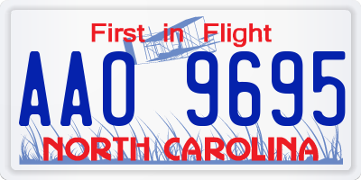 NC license plate AAO9695