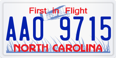 NC license plate AAO9715