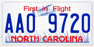 NC license plate AAO9720