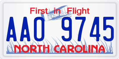 NC license plate AAO9745