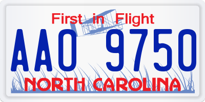 NC license plate AAO9750