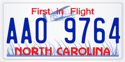 NC license plate AAO9764