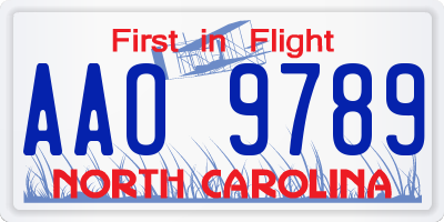 NC license plate AAO9789