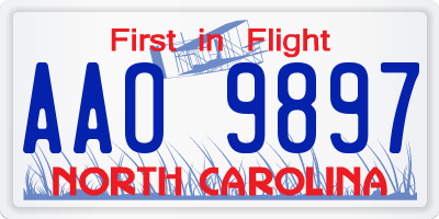 NC license plate AAO9897