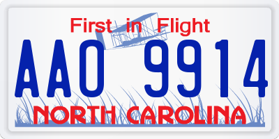 NC license plate AAO9914