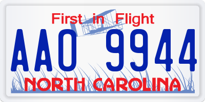 NC license plate AAO9944