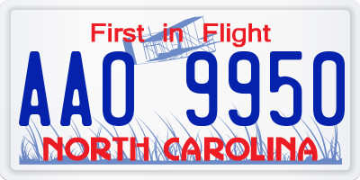NC license plate AAO9950