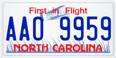 NC license plate AAO9959