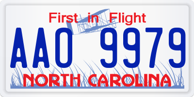 NC license plate AAO9979