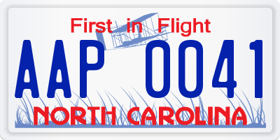 NC license plate AAP0041