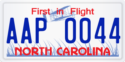 NC license plate AAP0044
