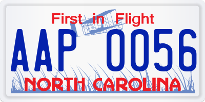NC license plate AAP0056