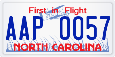 NC license plate AAP0057