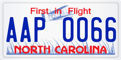 NC license plate AAP0066