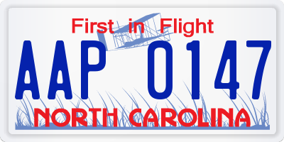 NC license plate AAP0147