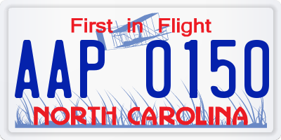 NC license plate AAP0150