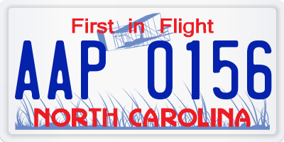 NC license plate AAP0156