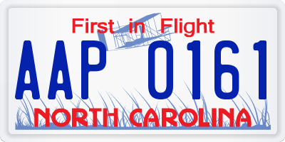 NC license plate AAP0161