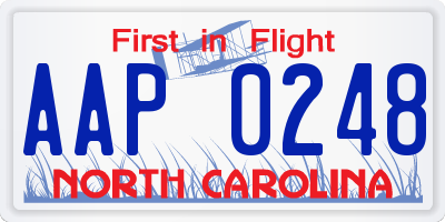 NC license plate AAP0248