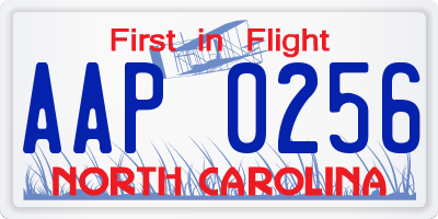 NC license plate AAP0256
