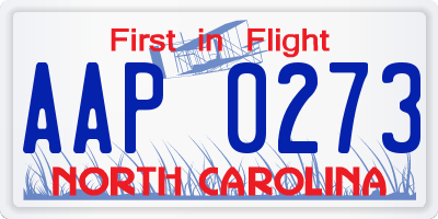 NC license plate AAP0273