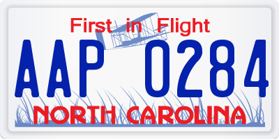 NC license plate AAP0284
