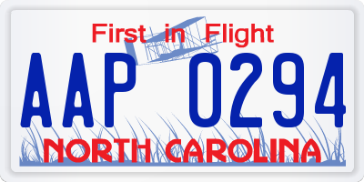 NC license plate AAP0294