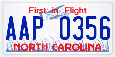 NC license plate AAP0356